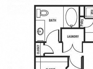One Bed One Bath Floor Plan One Bed One Bath Floor Plan at The Preserve at Rock Springs, Rock Springs